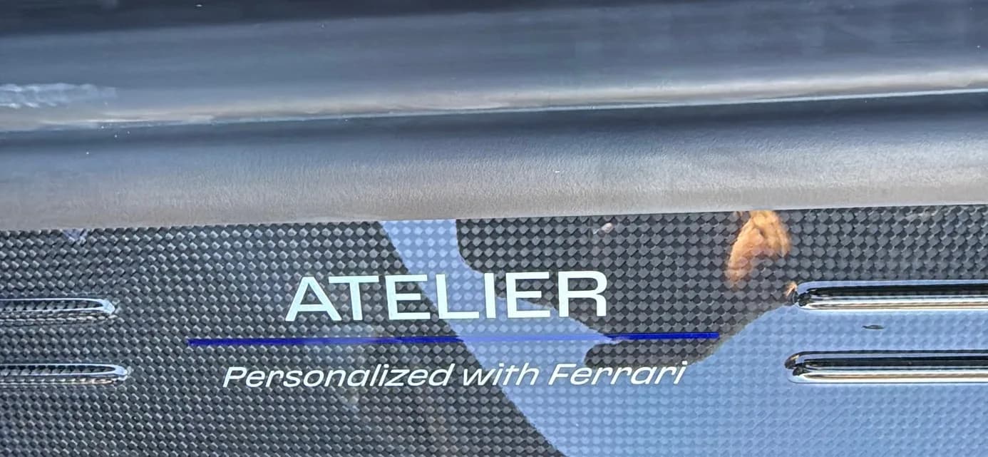 The ATELIER sill plate reading Personalized with Ferrari